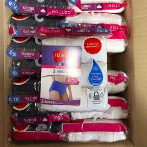 Hanes Women’s Cotton Briefs – LOT - 72 pcs – 24 packs (3 pcs) – Size XL/8 - NEW